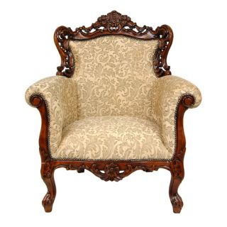Queen Victoria Wing Chair by Oriental Furniture