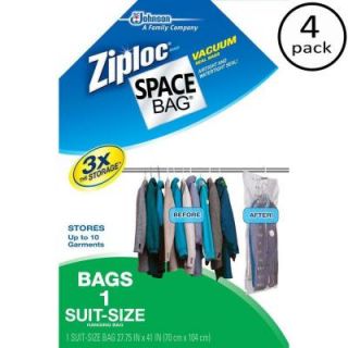 Ziploc 27.75 in. x 41 in. Hanging Suit Space Bag (4 Pack) 55700