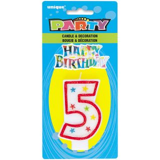 number 5 birthday candle