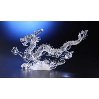 Pack of 2 Icy Crystal Illuminated Decorative Dragon Figurines 10"