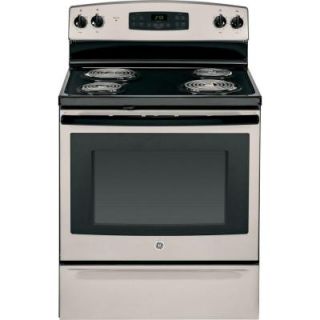 GE 5.0 cu. ft. Electric Range with Self Cleaning Oven in Silver JB255GJSA