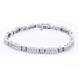 Bridal Symphony 10k White Gold 3ct TDW Diamond Bracelet (I J, I2 I3