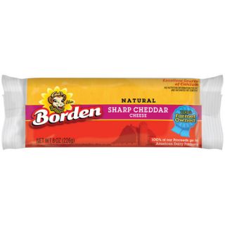Borden Natural Sharp Cheddar Cheese, 8 oz