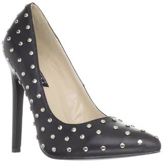 Devious Womens Sexy 20ST Black Studded Pointed Toe Pumps