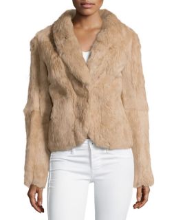 Haute Hippie Long Sleeve Fur Jacket, Blonde