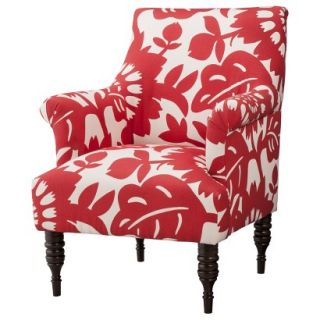 Candace Upholstered Arm Chair   Red Floral