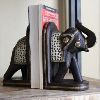 Handcrafted Elephant Bookend Pair (India)   15844283  