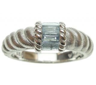 Judith Ripka Sterling Silver and Aquamarine Ring   J339973 —