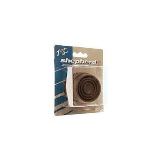 Shepherd 9077 1 3/4" Brown Round Cushioned Rubber Caster Cups, 4 Count