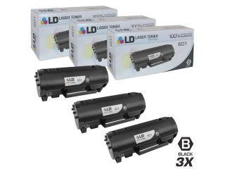 LD © Compatible Replacements for Lexmark 60F1000 (601) 3PK Black Toner Cartridges for Lexmark MX310dn, MX410de, MX510de, MX511de, MX511dhe, MX511dte, MX610de, MX611de, MX611dhe, & MX611dte