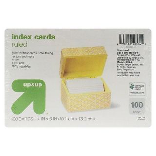 up & up™ Ruled Index Cards 4 in. x 6 in.   White   100 ct