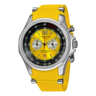Stuhrling Original Mens Targa Sport Quartz Chronograph Yellow Watch