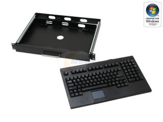 ADESSO ACK 730PB MRP Black PS/2 Wired Standard 19" 1U Rackmount Keyboard Drawer w/ Touchpad