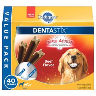 PEDIGREE DENTASTIX Beef Flavor Large Treats for Dogs   Value Pack 2.08 Pounds 40 Treats