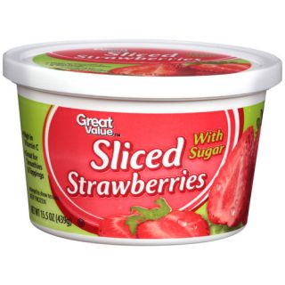 Great Value Sliced Strawberries with Sugar, 15.5 oz