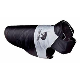 Touchdog Medium Black and Grey Lightening Shield Waterproof 2 in 1 Convertible Dog Jacket with Blackshark Technology JKTD4BKMD