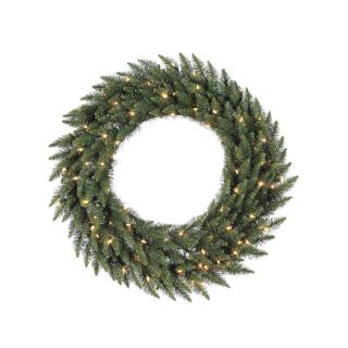 Vickerman Pre Lit 60 in Camdon Fir Artificial Christmas Wreath with 400 Count Incandescent Lights