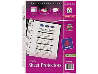 Sheet Protectors,Heavywt,7HP,Poly,5 1/2"x8 1/2", 25/PK,CL AVE77004