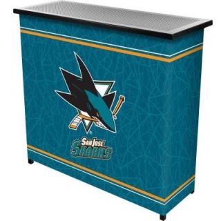 Trademark 2 Shelf 39 in. L x 36 in. H NHL San Jose Sharks Portable Bar with Case NHL8000 SJS