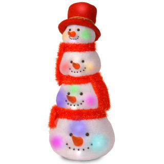 29 inch Snowman Head Tower with 20 Flashing LED Lights