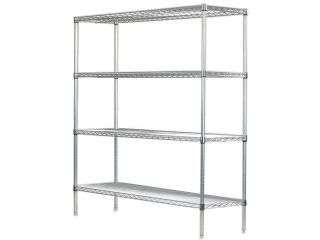 24" Deep x 42" Wide x 86" High 4 Tier Stainless Steel Wire Starter Shelving Unit