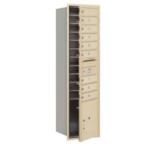 Salsbury Industries 56 3/4 in. H x 16 3/4 in. W Sandstone Front Loading 4C Horizontal Mailbox with 9 MB1 Doors/1 PL 3716S 09SFU