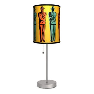 Artist Lou Brooks Business as Usual 20 H Table Lamp with Drum Shade