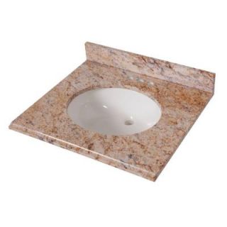 St. Paul 25 in. x 22 in. Stone Effects Vanity Top in Tuscan Sun with White Basin SEO2522COM TU