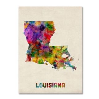 Trademark Fine Art 14 in. x 19 in. Louisiana Map Canvas Art MT0345 C1419GG