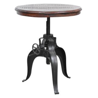 Niketa Crank Table with 30 inch Reclaimed Wood Top