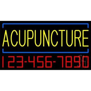 Sign Store N100 3237 outdoor Yellow Acupuncture With Phone Number Outdoor Neon Sign, 37 x 20 x 3. 5 inch