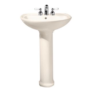 American Standard 35 in H Cadet Linen Vitreous China Complete Pedestal Sink