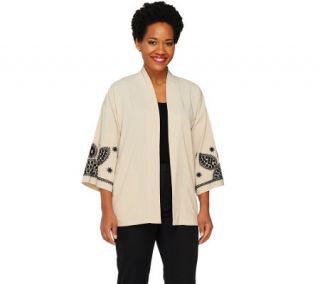 Linea by Louis DellOlio Kimono Sleeve Jacket with Embroidery   A222265 —