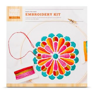 Hand Made Modern   Flower Embroidery Kit