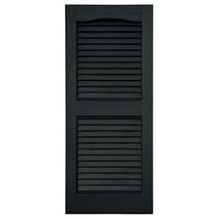 Severe Weather 2 Pack Black Louvered Vinyl Exterior Shutters (Common: 15 in x 63 in; Actual: 14.5 in x 62.5 in)