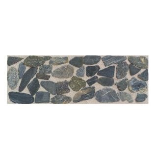 American Olean Highland Ridge Dark Riverstone Pebble Thru Body Porcelain Indoor/Outdoor Listello Tile (Common: 4 in x 12 in; Actual: 3.87 in x 11.87 in)