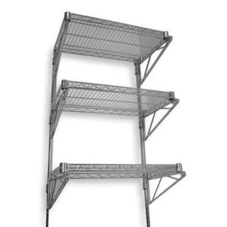 Wall Mounted Wire Shelving, Chrome , 2HGE8
