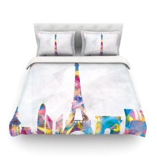 Paris City Rainbow Duvet Cover by KESS InHouse
