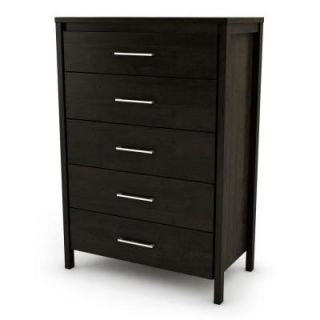 South Shore Furniture Gravity 45 3/4 in. x 31 1/2 in. 5 Drawer Chest in Ebony 3577035