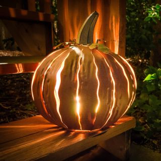Desert Steel Squatty Pumpkin Luminary Decoration