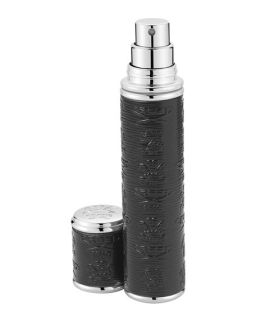 CREED Pocket Atomizer in Black Leather with Silver Trim