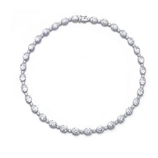 COLLETTE Z Cubic Zirconia (.925) Sterling Silver Classic Oval Necklace