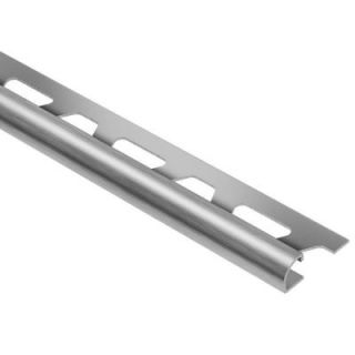 Schluter Rondec Brushed Stainless Steel 9/16 in. x 8 ft. 2 1/2 in. Metal Bullnose Tile Edging Trim RO150EB
