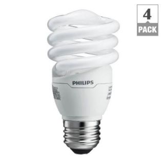 Philips 60W Equivalent Soft White (2700K) Spiral A Line CFL Light Bulb (4 Pack) (E*) 434373