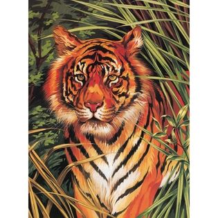 Junior Paint By Number Kits 9X12 Tiger On The Prowl   Home   Crafts