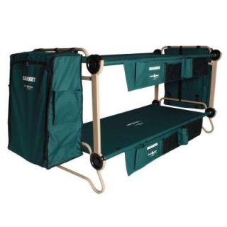 Disc O Bed Cam O Bunk 40 in. Green Bunkable Beds with Leg Extensions Bed Side Organizers and Hanging Cabinets (2 Pack) 30002BOEC