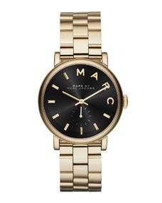 MARC by Marc Jacobs 36mm Baker Bracelet Watch, Golden/Black