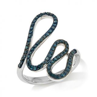 Rarities: Fine Jewelry with Carol Brodie 0.55ct Blue Diamond Sterling Silver "W   7836623