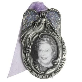 Always in Our Hearts Angel Frame with Lavender Glitter, 3 Christmas