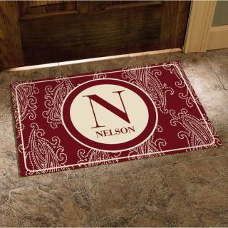 Personalized Paisley Initial and Name Doormat, 24" x 36", Available in Multiple Colors